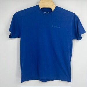 Simms Fishing Products Men's Blue Tropical Fish Graphic T-Shirt Size Large